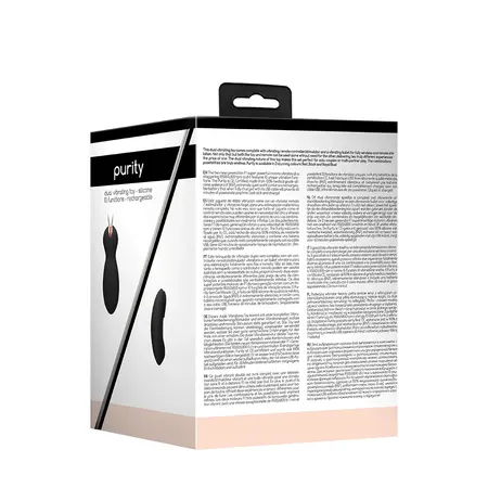PURITY Dual Wireless Vibrating Set - Silikon, USB punjiv, Crna