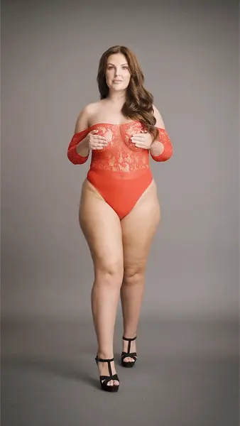 Mapale Plus Size Lace Rhinestone Teddy sa 3/4 Rukavima, Crna