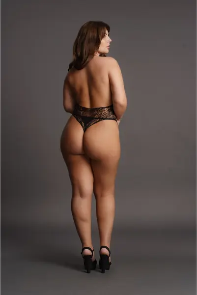 Obsessive Strappy Lace Teddy Plus Size - Elegantan Rastegljivi Bodysuit XXL-5XL