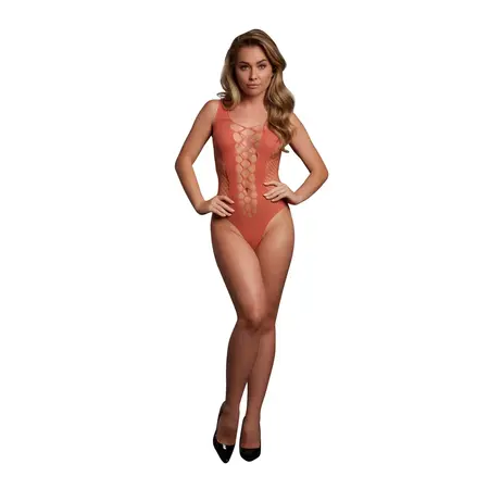 Obsessive V-Izrez Intimni Bodysuit sa Neprozirnim i Mrežastim Panelima One Size