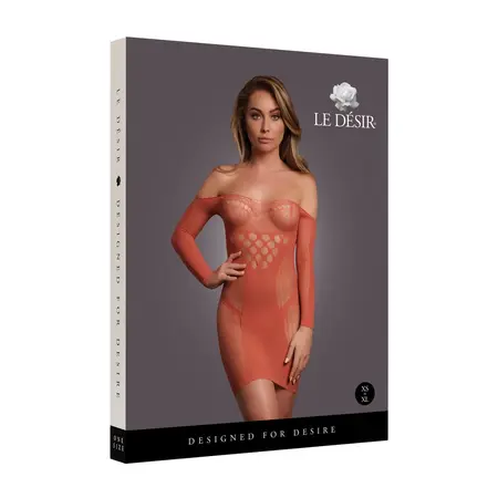 Leg Avenue Dugi Rukav Mrežasta Mini Haljina Crna One Size S-XL