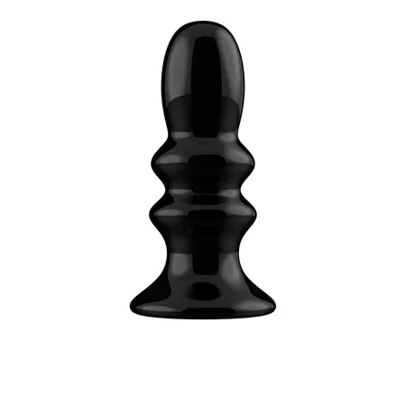 Shots Chrystalino Ribble Glass Vibrator Crni sa Usisnom Bazom i Daljinskim Upravljanjem