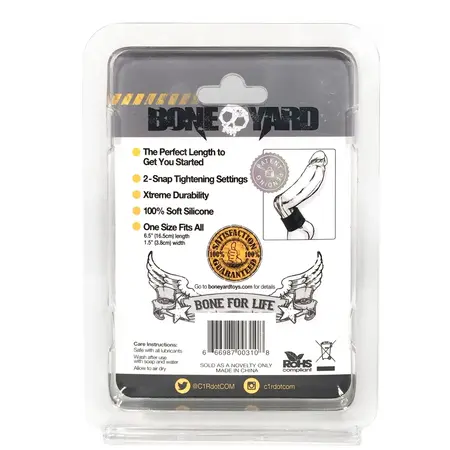 Boneyard Silicone Adjustable Ball Strap System - Black, 3 Size Options
