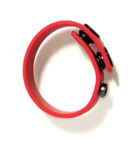 XR Brands 2-Snap Adjustable Silicone Ring Black Universal Size