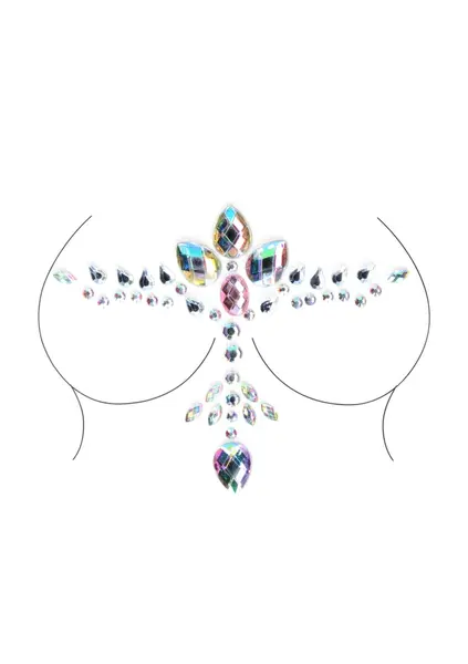 Bijoux Indiscrets Bling Deco Chest Body Sticker, Crystal Effect, Reusable