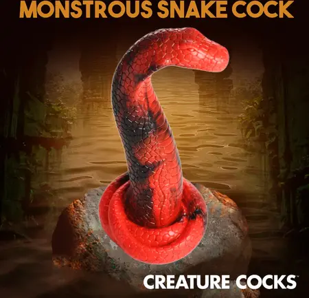 Creature Cocks King Cobra Silicone Model Red - Suction Cup Flexible Design