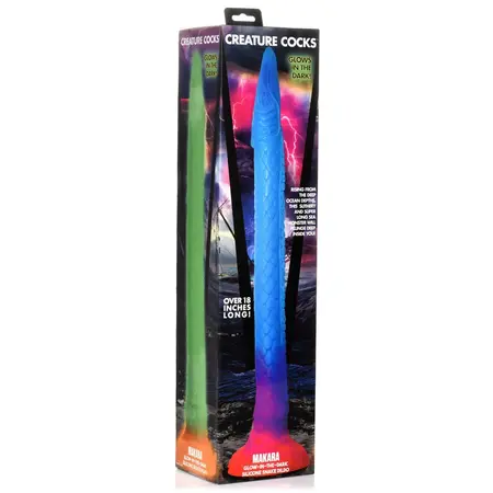 XR Brands Makara Silikonska Zmija koja Svetli u Mraku Model 40cm Višebojna