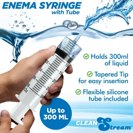 XR Brands CleanStream 300ml Hygiene Syringe with Flexible Tube