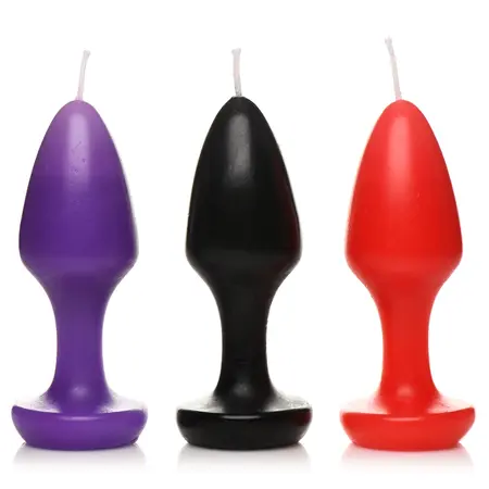 Kink Inferno Drip Candles Black/Purple/Red - Low-Temperature Wax Set