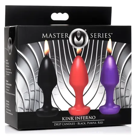 Kink Inferno Drip Candles Black/Purple/Red - Low-Temperature Wax Set