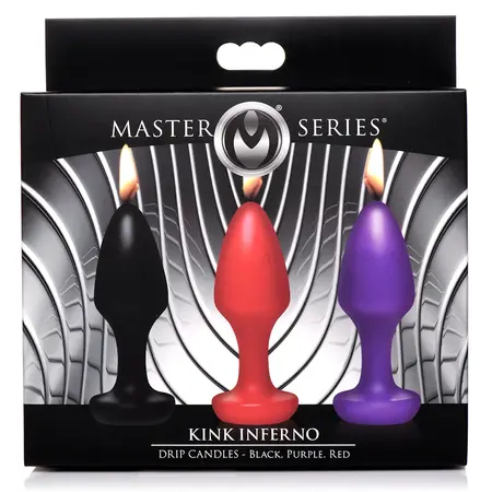 Kink Inferno Drip Candles Black/Purple/Red - Low-Temperature Wax Set