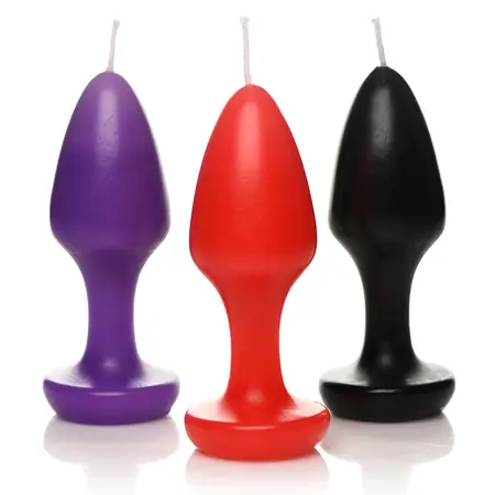 Kink Inferno Drip Candles Black/Purple/Red - Low-Temperature Wax Set