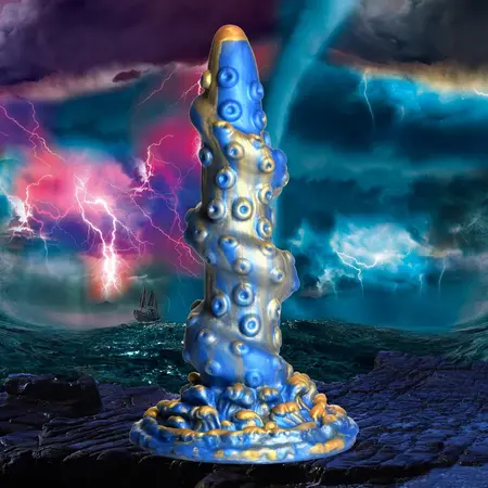 XR Brands Kraken Silikonski Model Plavi - Teksturisani Fantasy Oblik, Velika Baza