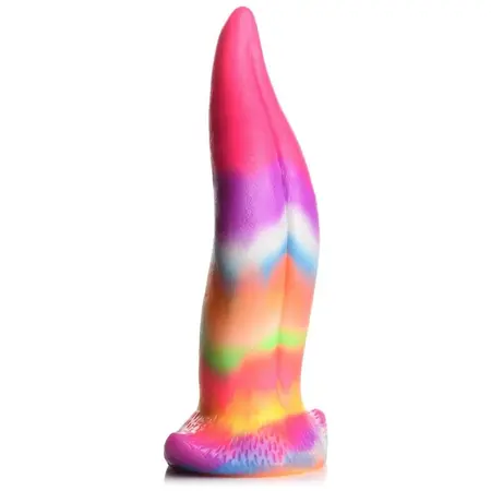 XR Brands Jednorog Jezik Silikonski Dugin koji Svetli u Mraku 18cm Intimni Uređaj