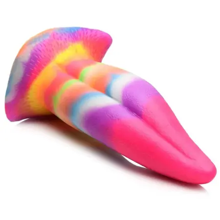 XR Brands Jednorog Jezik Silikonski Dugin koji Svetli u Mraku 18cm Intimni Uređaj