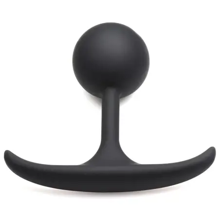 XR Brands Heavy Hitter Silicone Plug 3.9 cm Black Weighted Design