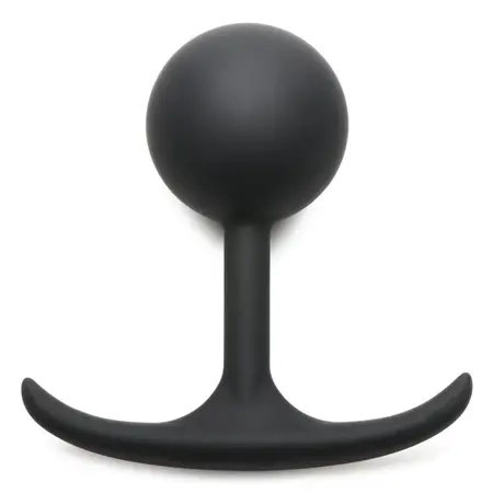 XR Brands Comfort Plugs Silicone Weighted Round Plug 4.4cm Black