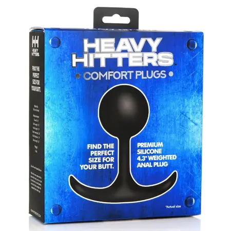 XR Brands Comfort Plugs Silicone Weighted Round Plug 4.4cm Black