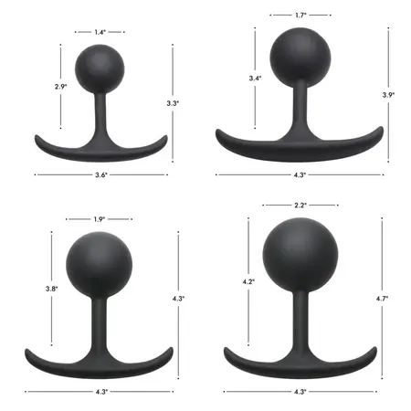 XR Brands Comfort Plugs Silicone Weighted Round Plug 4.4cm Black