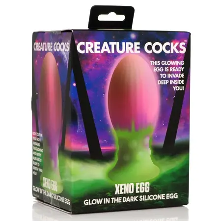 Creature Cocks Xeno Jaje Silikonsko koje Svetli u Mraku Roze Srednje