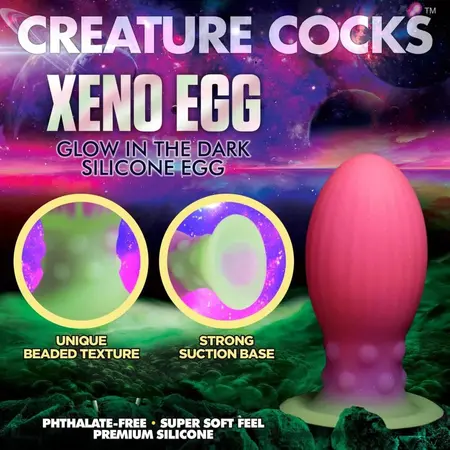 Creature Cocks Xeno Jaje Silikonsko koje Svetli u Mraku Roze Srednje