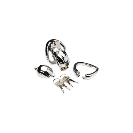 Master Series Deluxe Stainless Steel Lockable Chastity System Adjustable