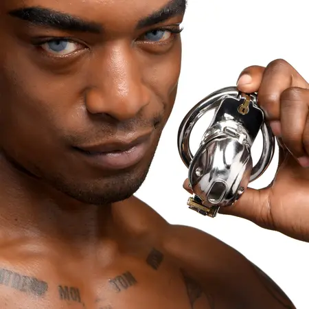 Master Series Deluxe Stainless Steel Lockable Chastity System Adjustable