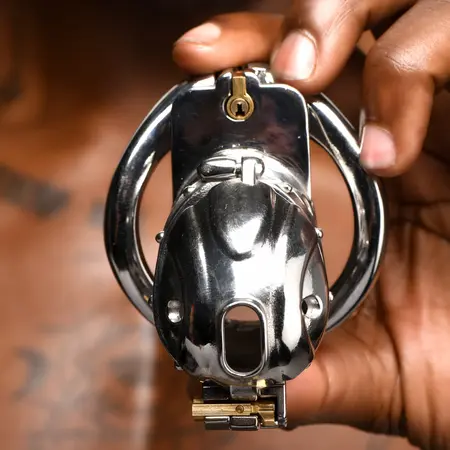 Master Series Deluxe Stainless Steel Lockable Chastity System Adjustable
