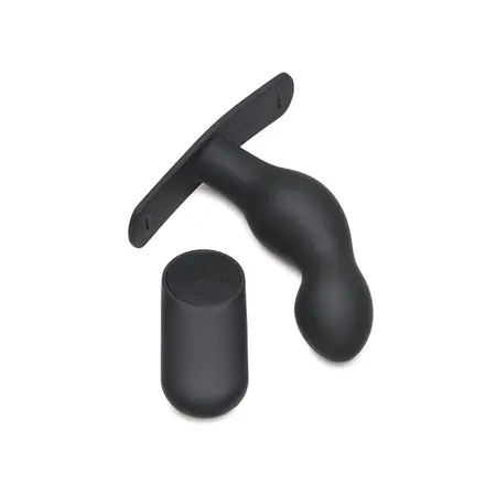 XR Brands P-Spot Plugger Silikonski Prostate Čep sa Pojasom i Daljinskim