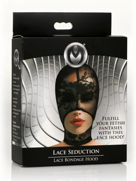 Lace Seduction Black Lace Open Mouth Mask - One Size by XR Brands