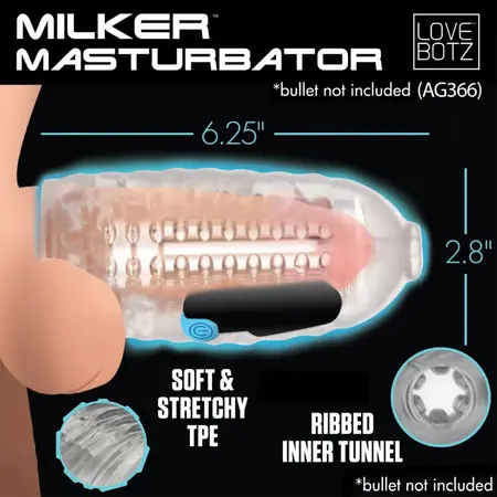 Milker Transparent TPE Intimate Device - Flexible Open-Ended Design