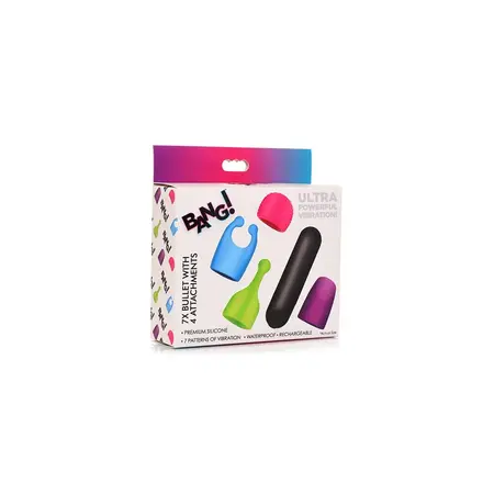 XR Brands Rechargeable Bullet Set 4-in-1, Waterproof, Glow-in-the-Dark