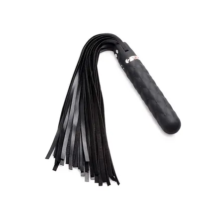 XR Brands Vibra-Lasher Silicone Vibrating Flogger Crna 3 Režima