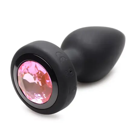 XR Brands Silicone Pink Gem Plug Small - Remote-Controlled Vibrating System