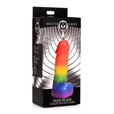 Pipedream Pride Rainbow Drip Candle - Nenamirisana Niskotopljiva Vosak, 15 cm