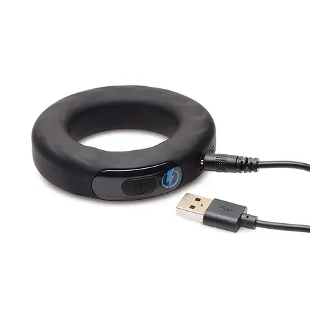 XR Brands E-Stim Silicone Intimate Ring with Vibration & Remote Black