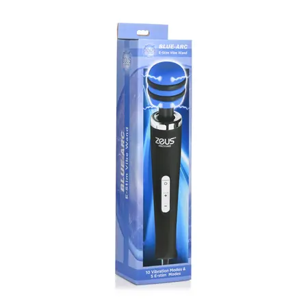 XR Brands Blue-Arc E-Stim Vibrating Wand Massager, Long Handle, Blue