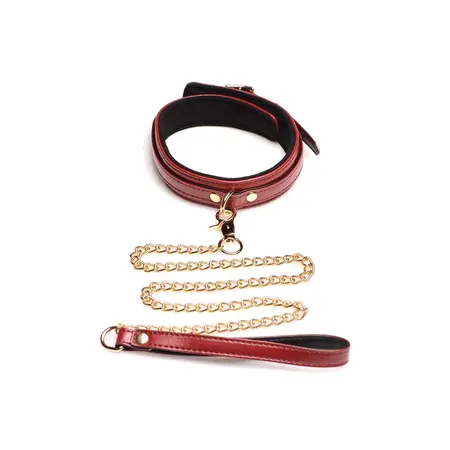 XR Brands Bondage Komplet Burgundski PU Koža Podesivi 6-Delni Set