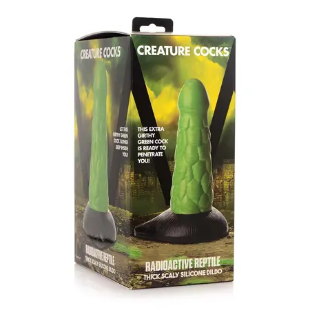 Radioactive Reptile Thick Scaly Silicone Fantasy Model, Green, Large