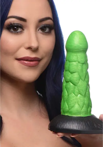 Radioactive Reptile Thick Scaly Silicone Fantasy Model, Green, Large