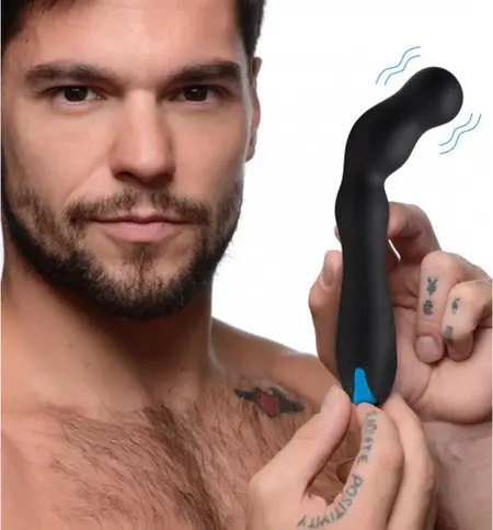XR Brands Prostate Health Silicone Vibrating Beads Black USB Rechargeable