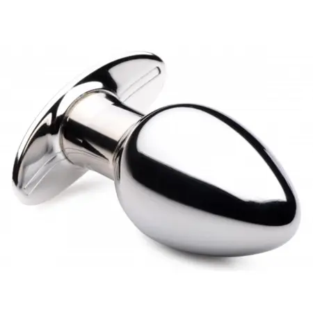 XR Brands Chrome Blast Large - Rechargeable Metal Plug with Remote