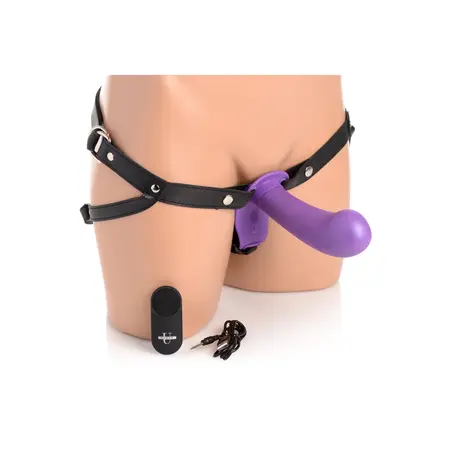Double Diva Harness System with Dual Silicone Elements & Remote, Black