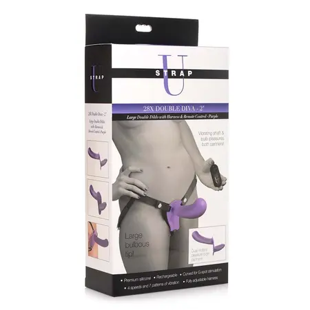 Double Diva Harness System with Dual Silicone Elements & Remote, Black