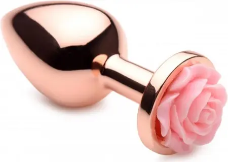 nsnovelties Rose Gold Anal Plug Medium Pink Flower Aluminium