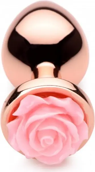 nsnovelties Rose Gold Anal Plug Medium Pink Flower Aluminium
