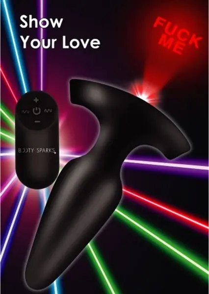 XR Brands Laser LED Plug Small - Remote Control, Red Light, Silicone