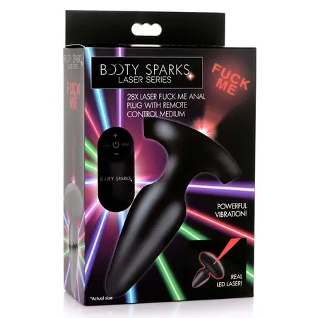 XR Brands Laser Light Intimate Plug Medium with Remote Control Red