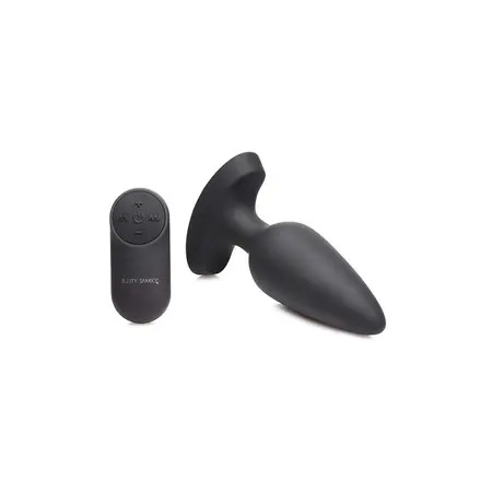 XR Brands Laser Remote Silicone Plug Large with Light Display Red