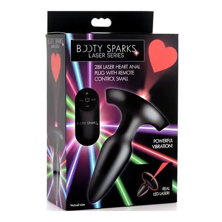 Laser Hart Intimate Plug Small with Remote LED Heart Silicone Red